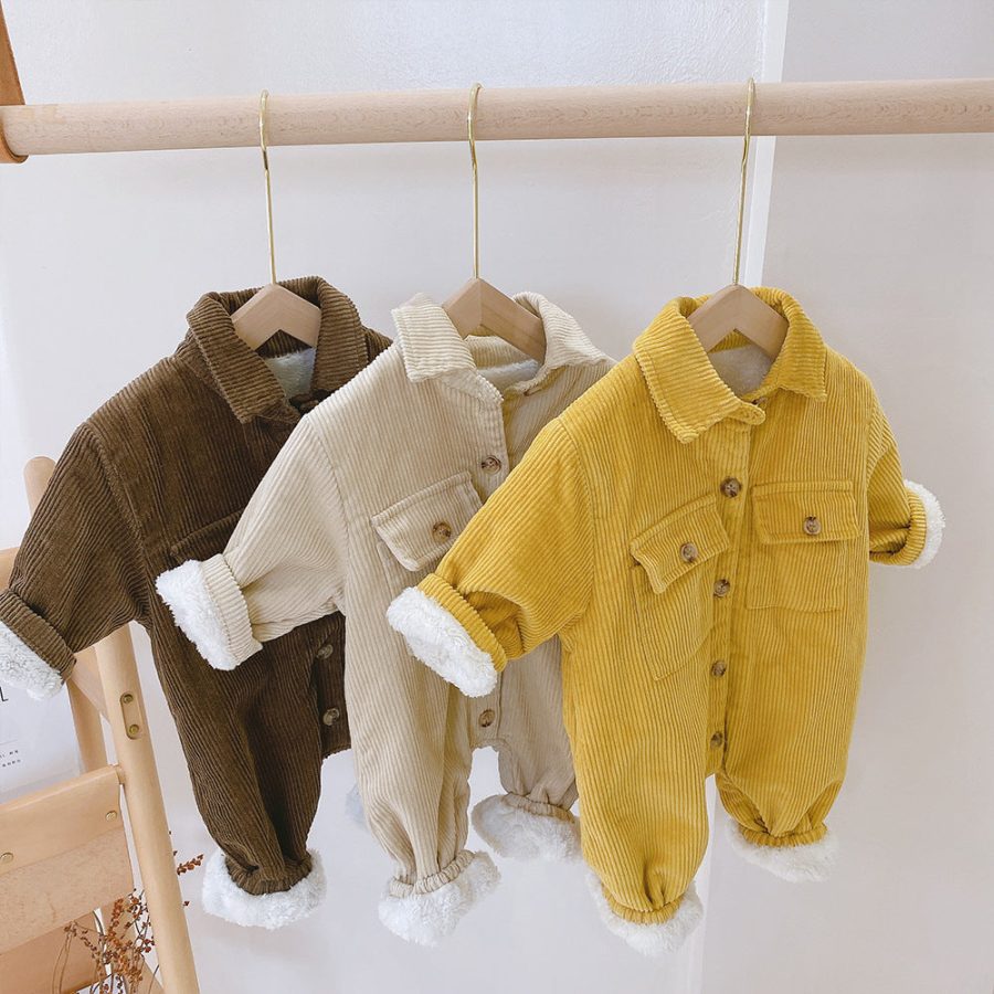 Pure Color Cotton Baby Lamb Velvet Jumpsuit - Image 5