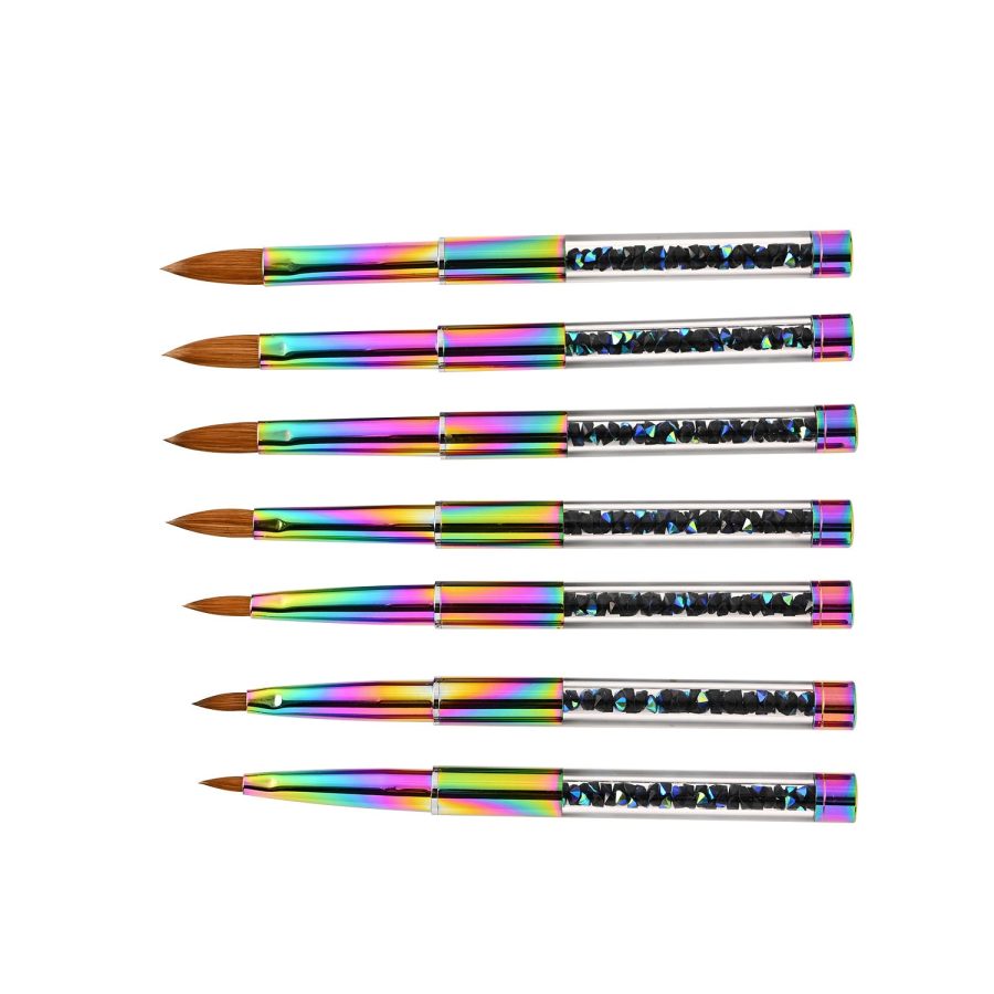 Colorful Gradient Rhinestone Mink Hair Nail Brush - Image 2