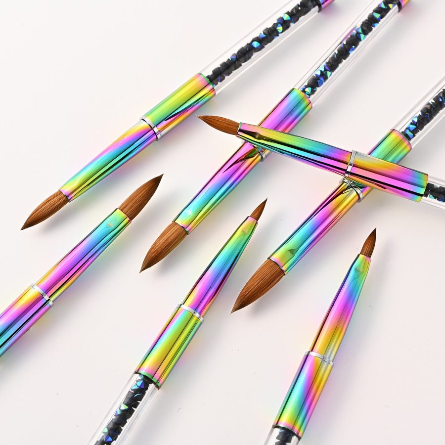 Colorful Gradient Rhinestone Mink Hair Nail Brush - Image 3
