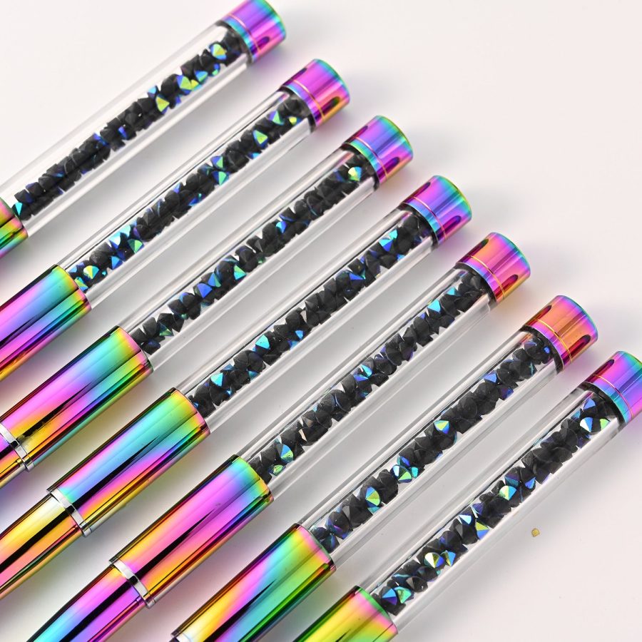 Colorful Gradient Rhinestone Mink Hair Nail Brush - Image 4