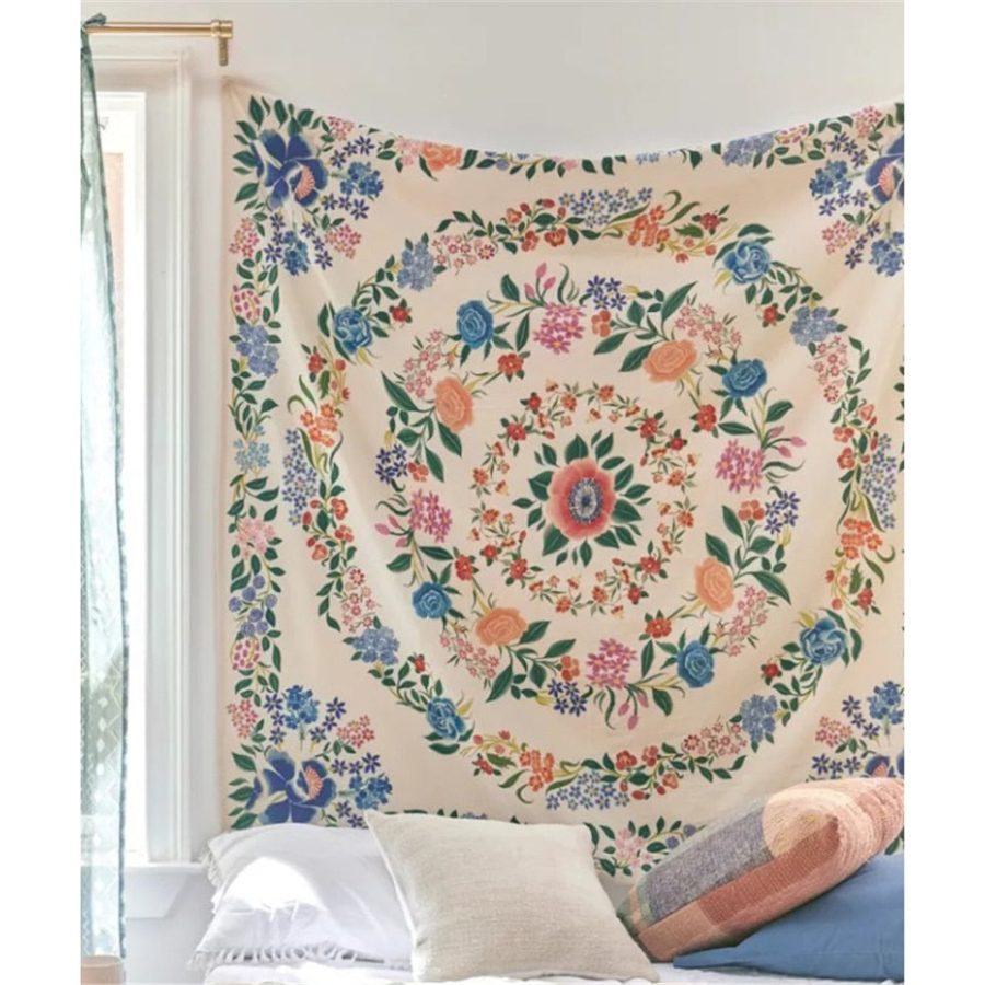 Artistic style embroidery flower tapestry - Image 4