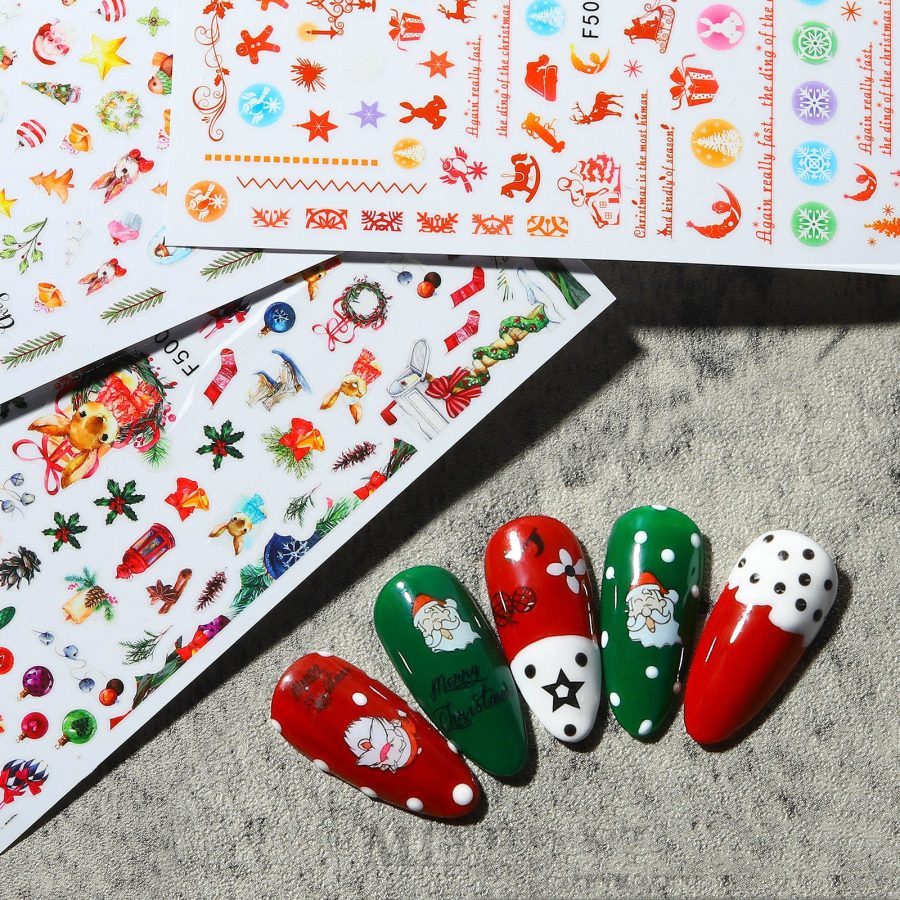 New Nail Sticker Santa Claus Decal Strap Adhesive